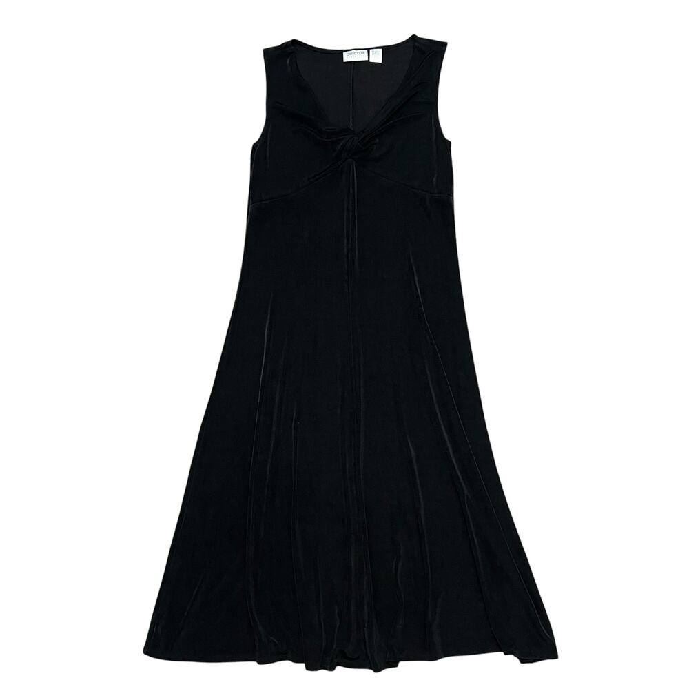 CHICO'S Sleeveless Back midi Dress W/ Twisted Knot & V-Neckline Size 1 (US 8)